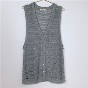 360 Sweater Open Knit V-Neck Vest